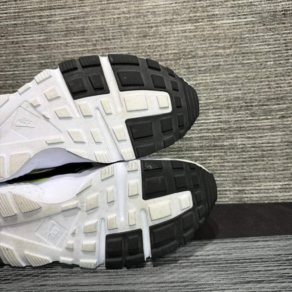 Nike Sneakers Kids 7Y White Teal Volt Air Huarache 654275-045 Heel Strap Sporty